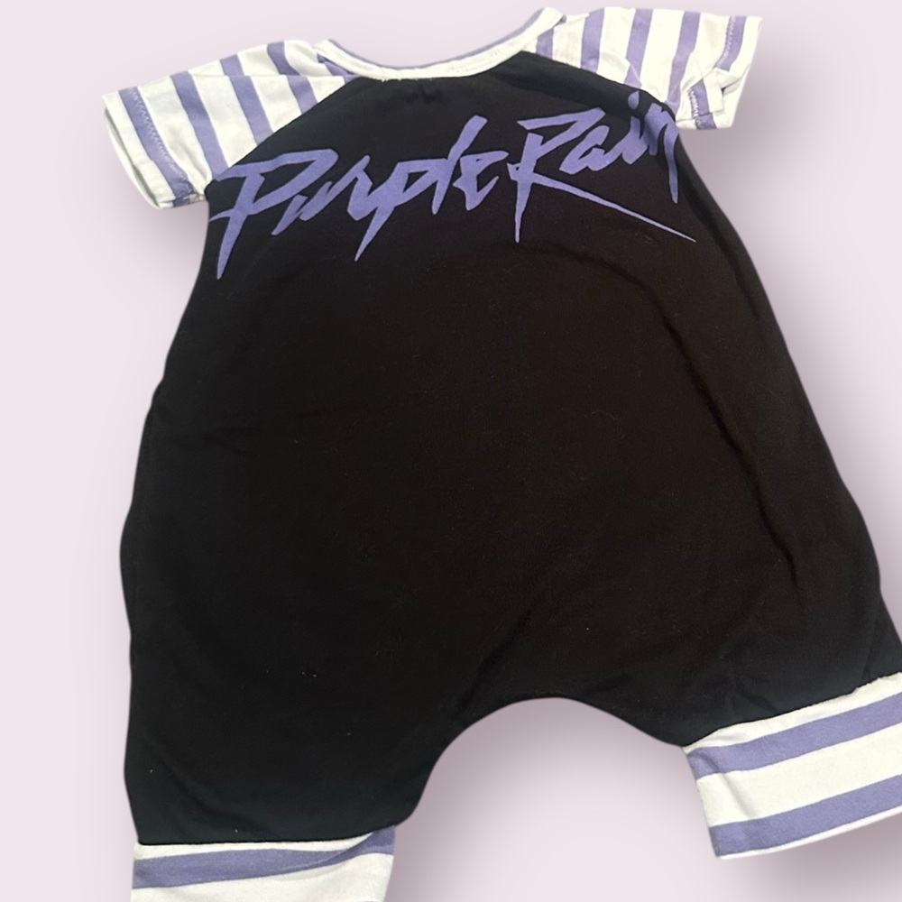 Baby Prince Purple Rain Black and Purple Baby Romper Size SM - Picture 3 of 6